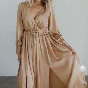 Baltic born Jenna gold satin dress